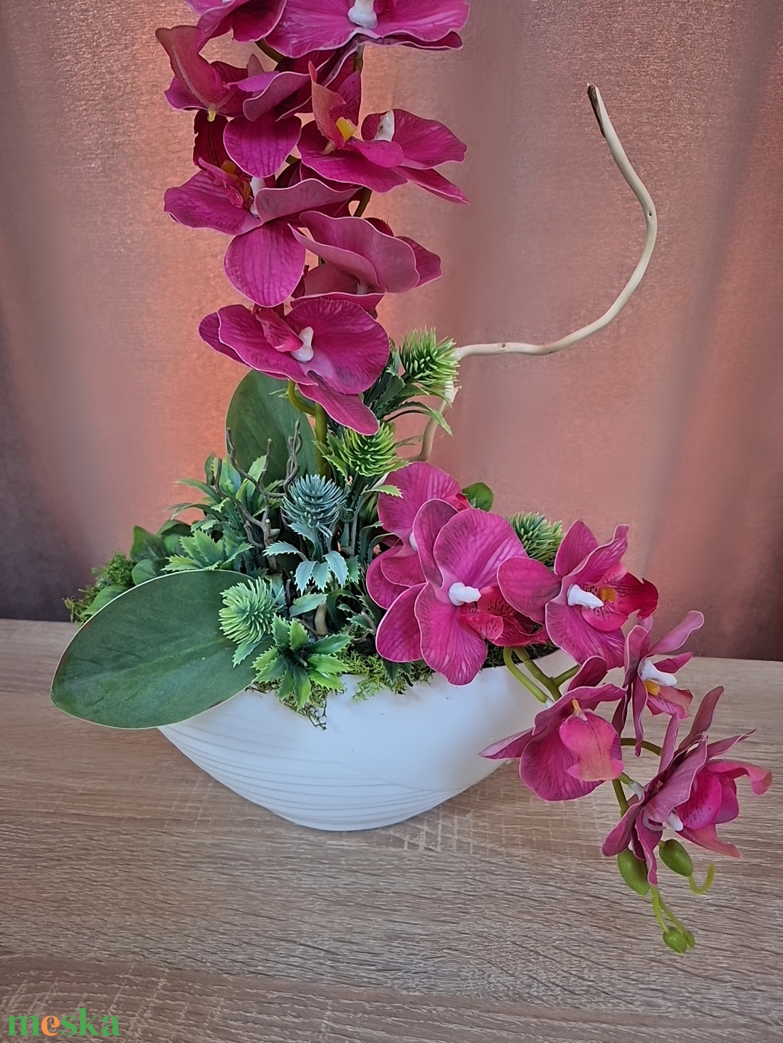 Asztaldísz orchidea  - otthon & életmód - virágdekoráció - virágdíszek - virágdísz kaspóban - Meska.hu