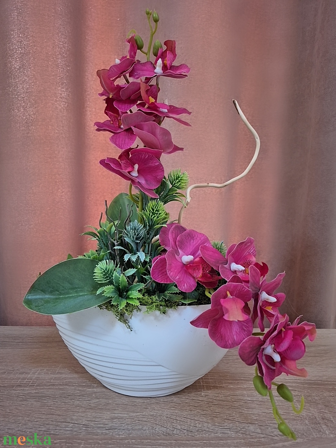 Asztaldísz orchidea  - otthon & életmód - virágdekoráció - virágdíszek - virágdísz kaspóban - Meska.hu