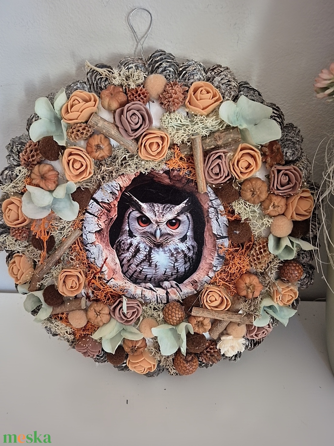 Baglyos kopogtató  - otthon & életmód - dekoráció - ajtó- és ablak dekoráció - ajtódísz & kopogtató - Meska.hu