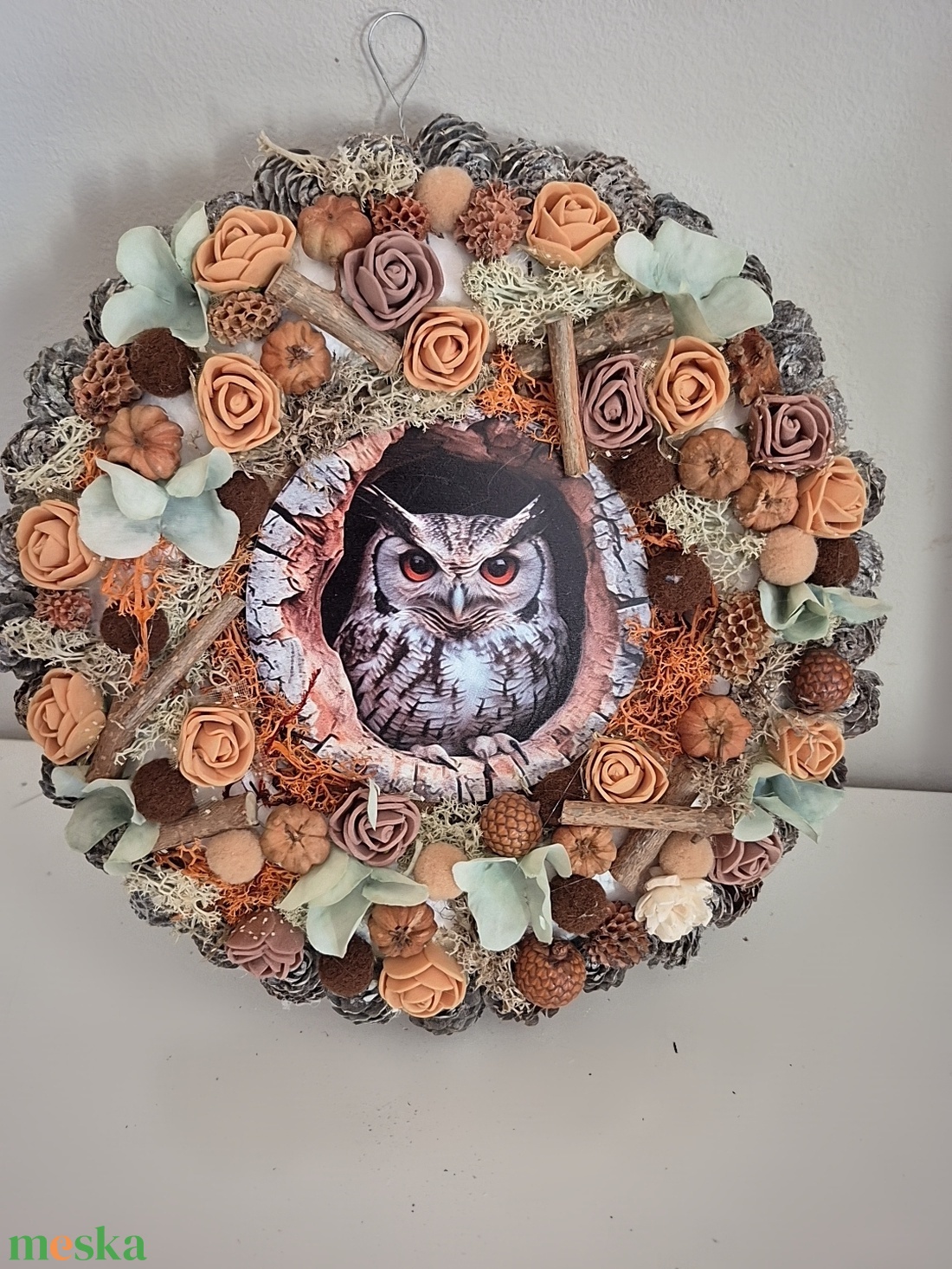 Baglyos kopogtató  - otthon & életmód - dekoráció - ajtó- és ablak dekoráció - ajtódísz & kopogtató - Meska.hu