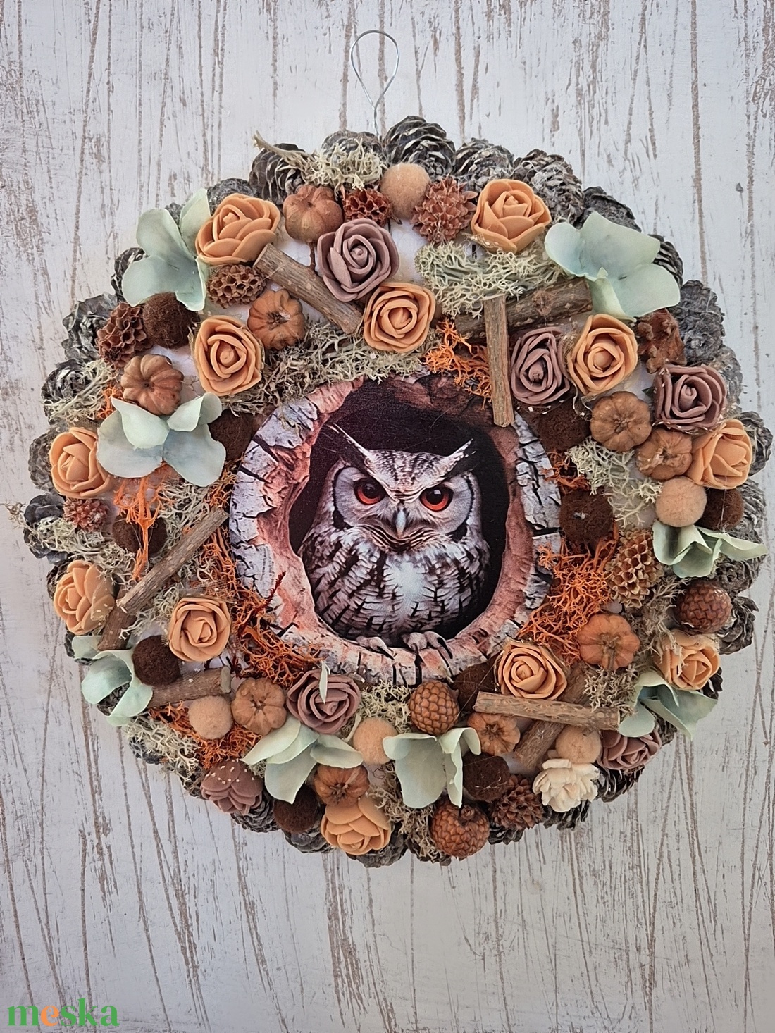 Baglyos kopogtató  - otthon & életmód - dekoráció - ajtó- és ablak dekoráció - ajtódísz & kopogtató - Meska.hu