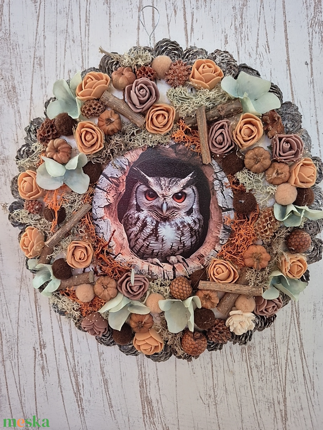 Baglyos kopogtató  - otthon & életmód - dekoráció - ajtó- és ablak dekoráció - ajtódísz & kopogtató - Meska.hu