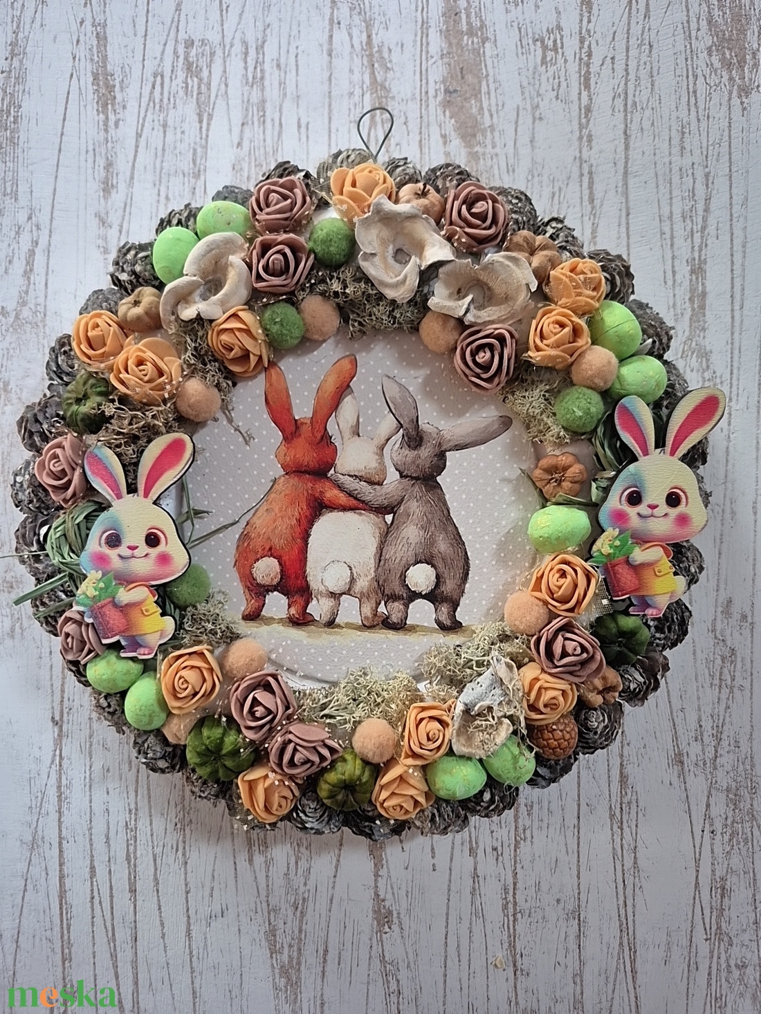 Nyuszis kopogtató  - otthon & életmód - dekoráció - ajtó- és ablak dekoráció - ajtódísz & kopogtató - Meska.hu