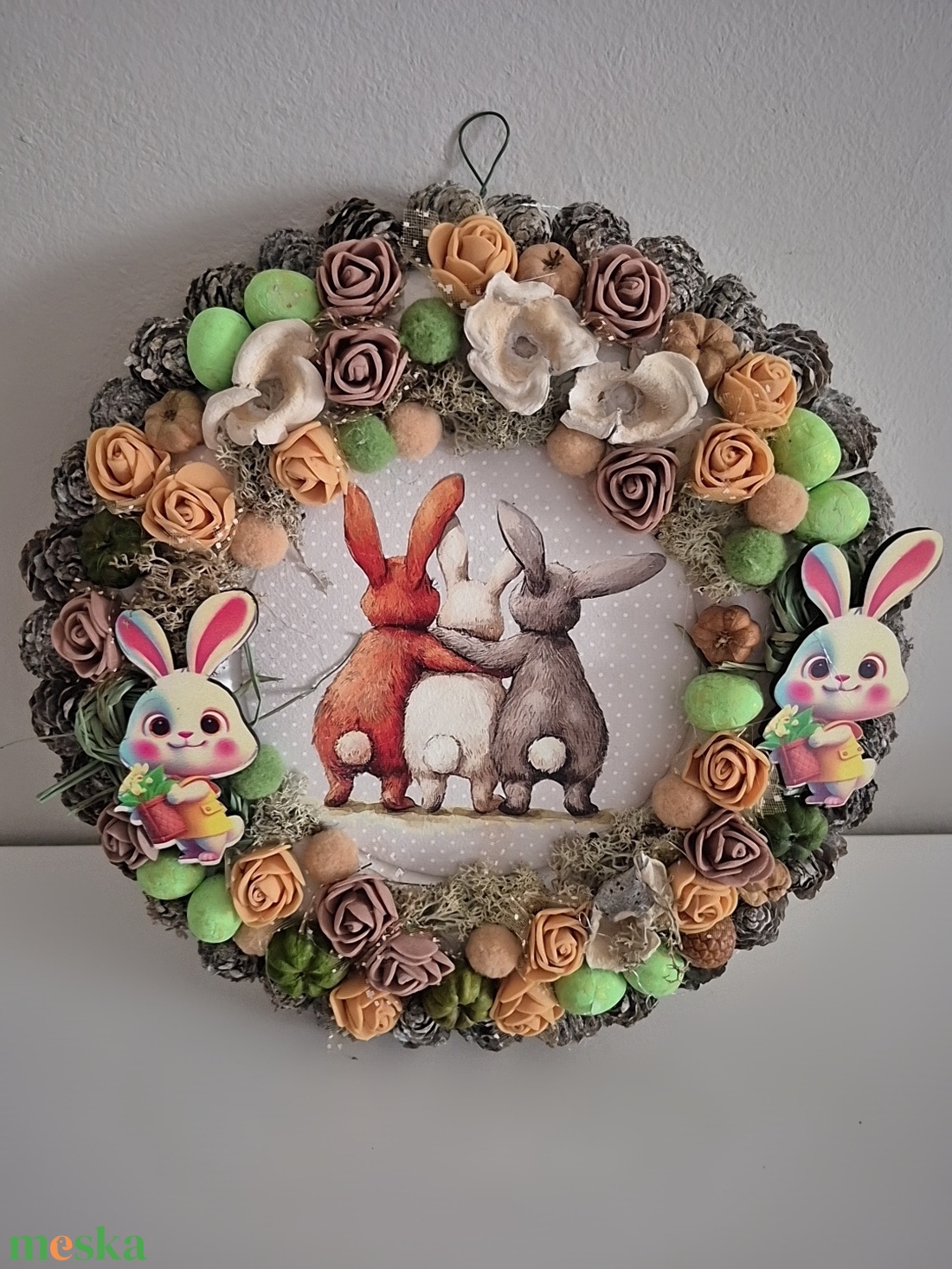 Nyuszis kopogtató  - otthon & életmód - dekoráció - ajtó- és ablak dekoráció - ajtódísz & kopogtató - Meska.hu