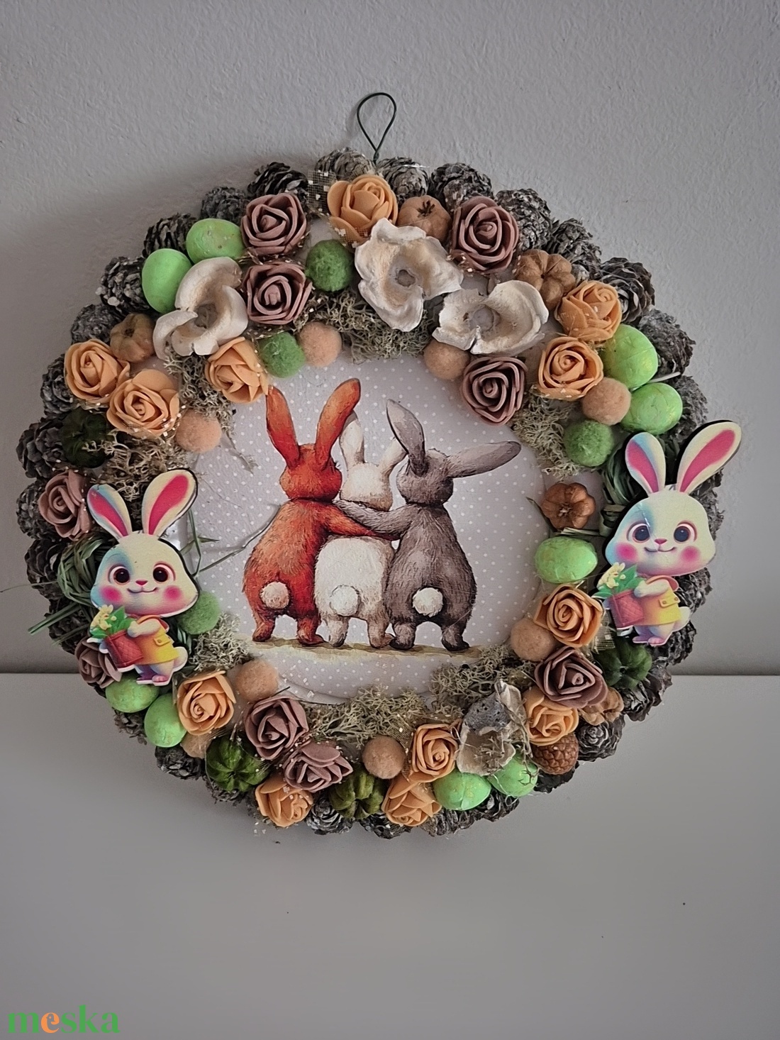 Nyuszis kopogtató  - otthon & életmód - dekoráció - ajtó- és ablak dekoráció - ajtódísz & kopogtató - Meska.hu