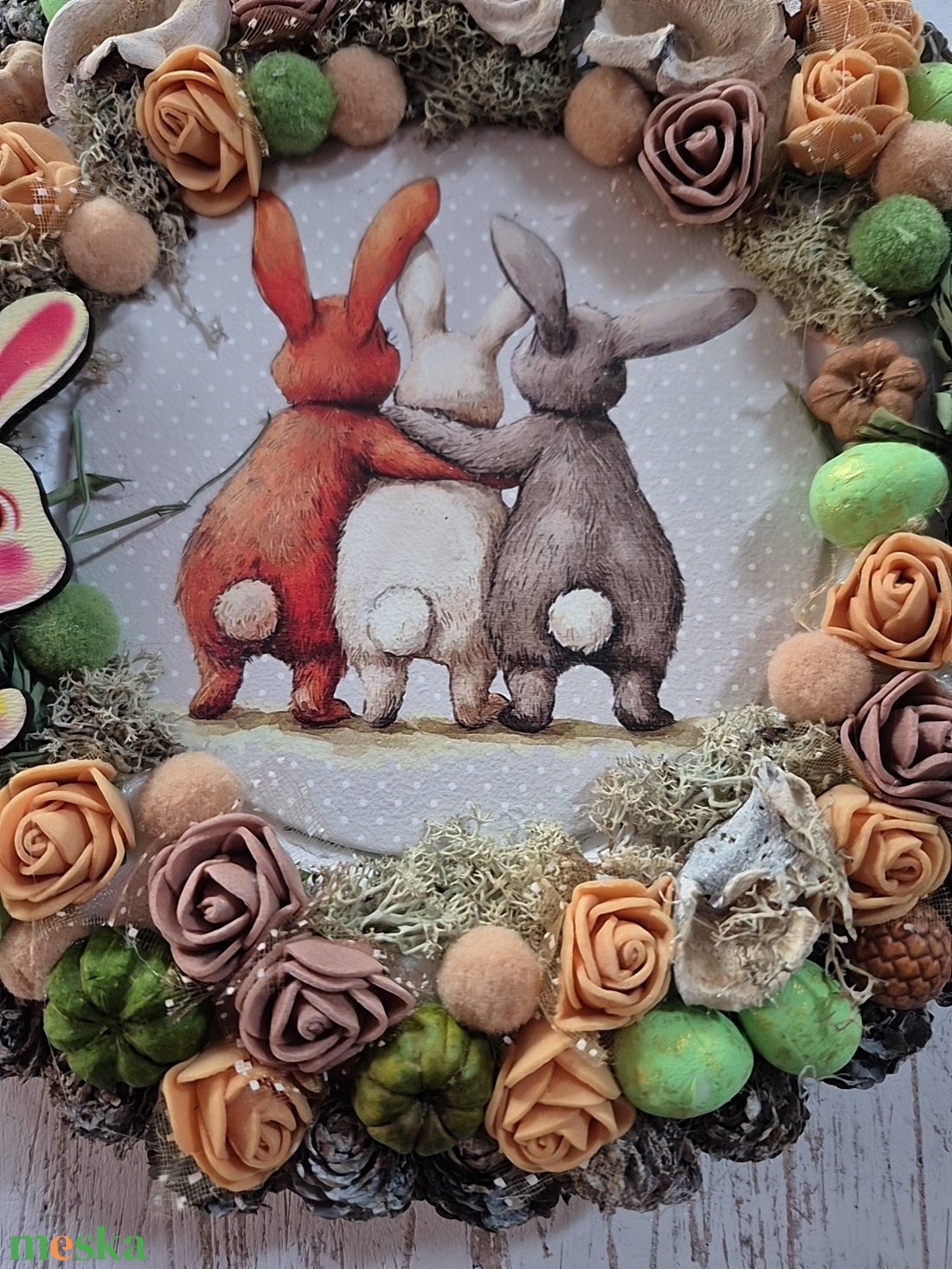 Nyuszis kopogtató  - otthon & életmód - dekoráció - ajtó- és ablak dekoráció - ajtódísz & kopogtató - Meska.hu