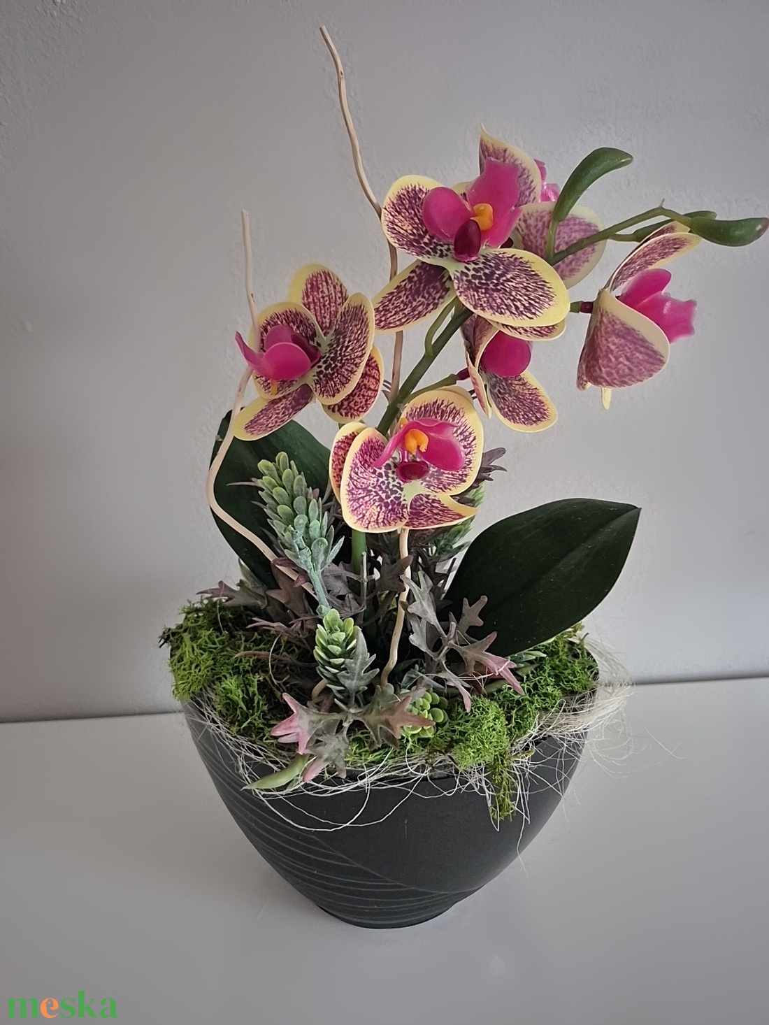 Orchidea kaspóban  - otthon & életmód - dekoráció - asztal és polc dekoráció - asztaldísz - Meska.hu