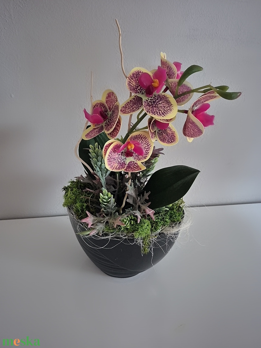 Orchidea kaspóban  - otthon & életmód - dekoráció - asztal és polc dekoráció - asztaldísz - Meska.hu