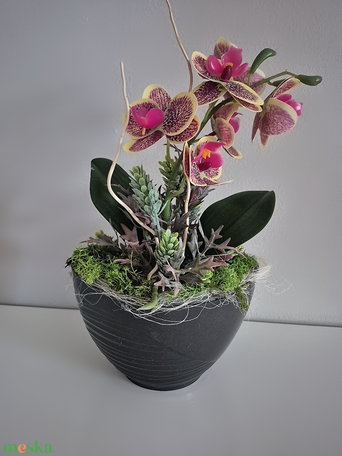 Orchidea kaspóban  - otthon & életmód - dekoráció - asztal és polc dekoráció - asztaldísz - Meska.hu