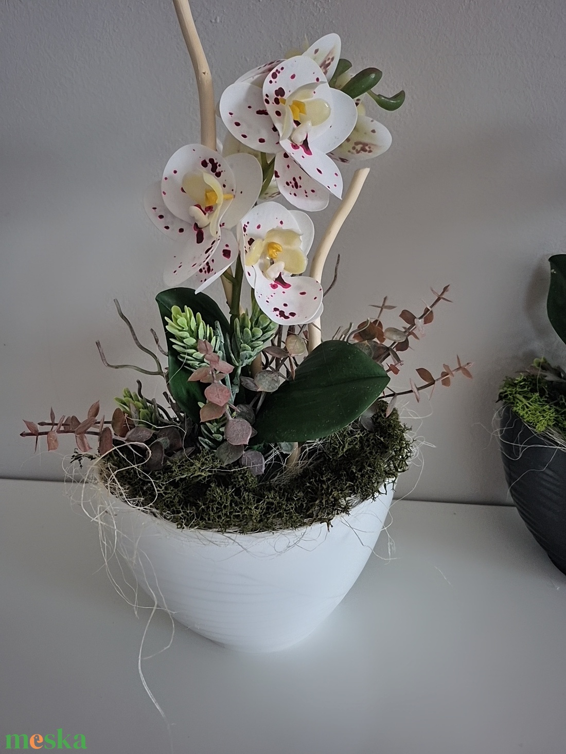 Orchidea kaspóban  - otthon & életmód - dekoráció - asztal és polc dekoráció - asztaldísz - Meska.hu