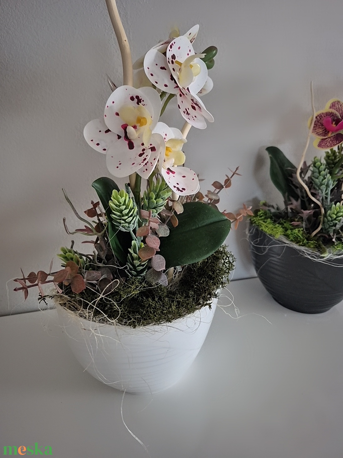 Orchidea kaspóban  - otthon & életmód - dekoráció - asztal és polc dekoráció - asztaldísz - Meska.hu