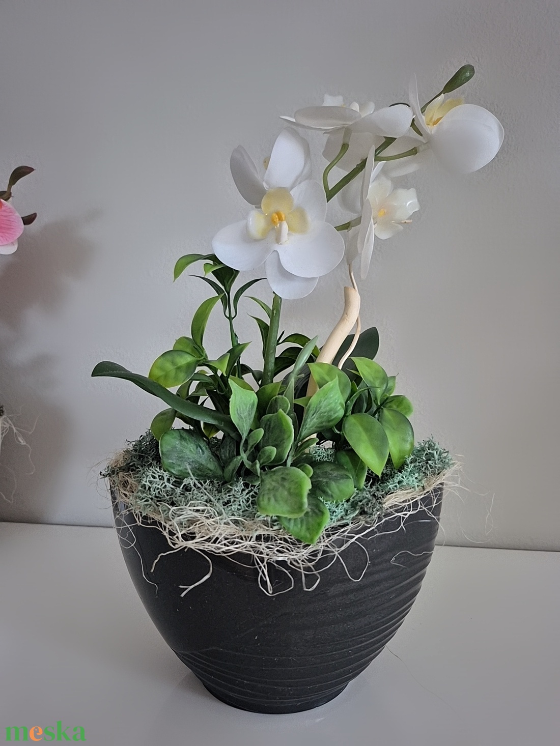 Orchidea kaspóban  - otthon & életmód - dekoráció - asztal és polc dekoráció - asztaldísz - Meska.hu