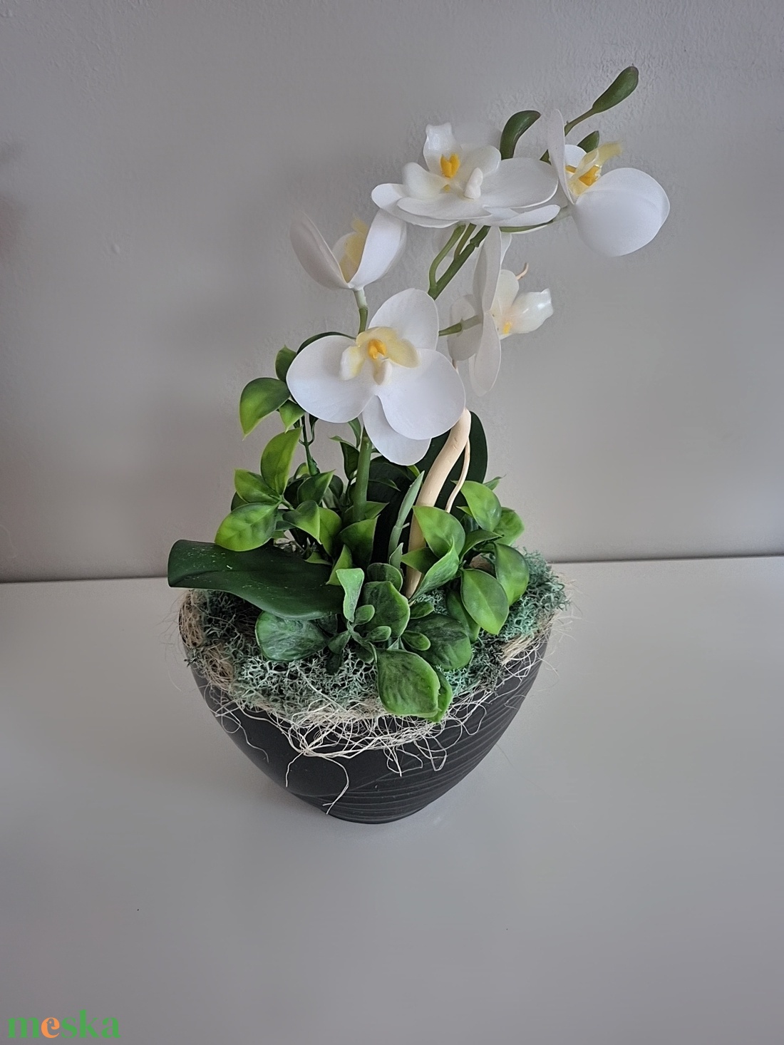 Orchidea kaspóban  - otthon & életmód - dekoráció - asztal és polc dekoráció - asztaldísz - Meska.hu