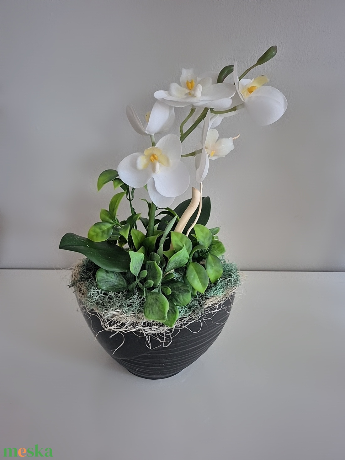 Orchidea kaspóban  - otthon & életmód - dekoráció - asztal és polc dekoráció - asztaldísz - Meska.hu