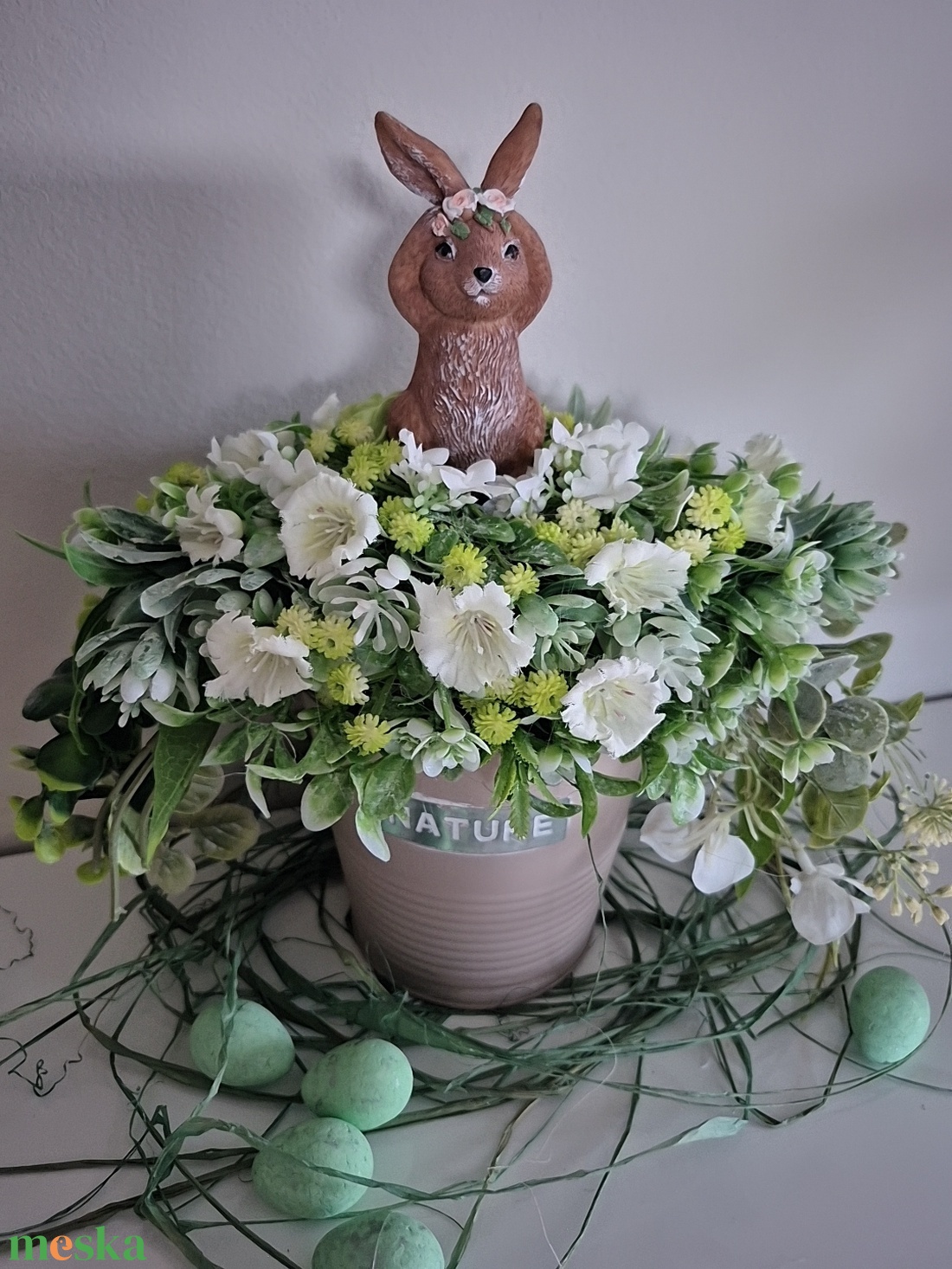 Nyuszis asztaldísz  - otthon & életmód - dekoráció - asztal és polc dekoráció - asztaldísz - Meska.hu