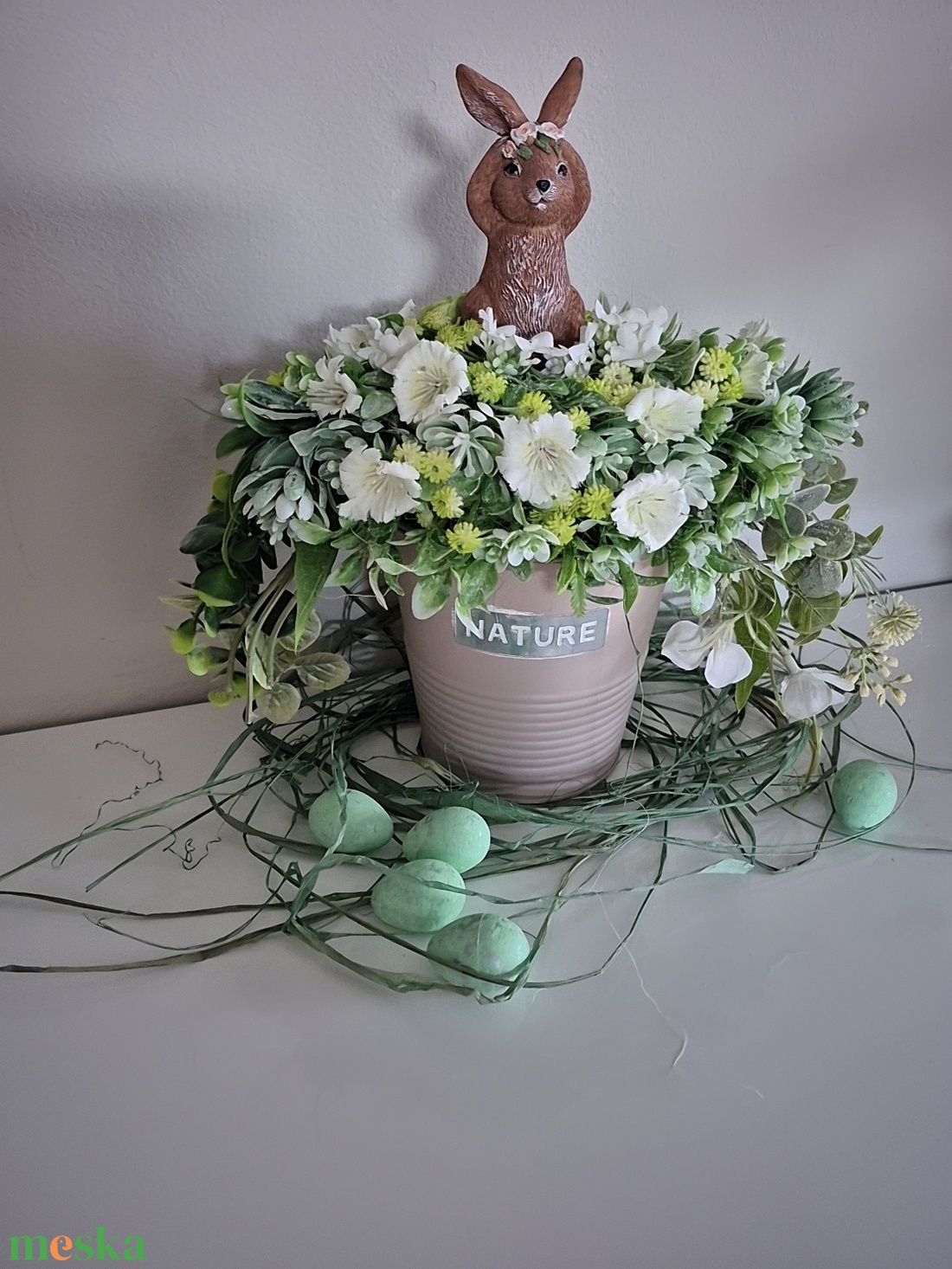 Nyuszis asztaldísz  - otthon & életmód - dekoráció - asztal és polc dekoráció - asztaldísz - Meska.hu