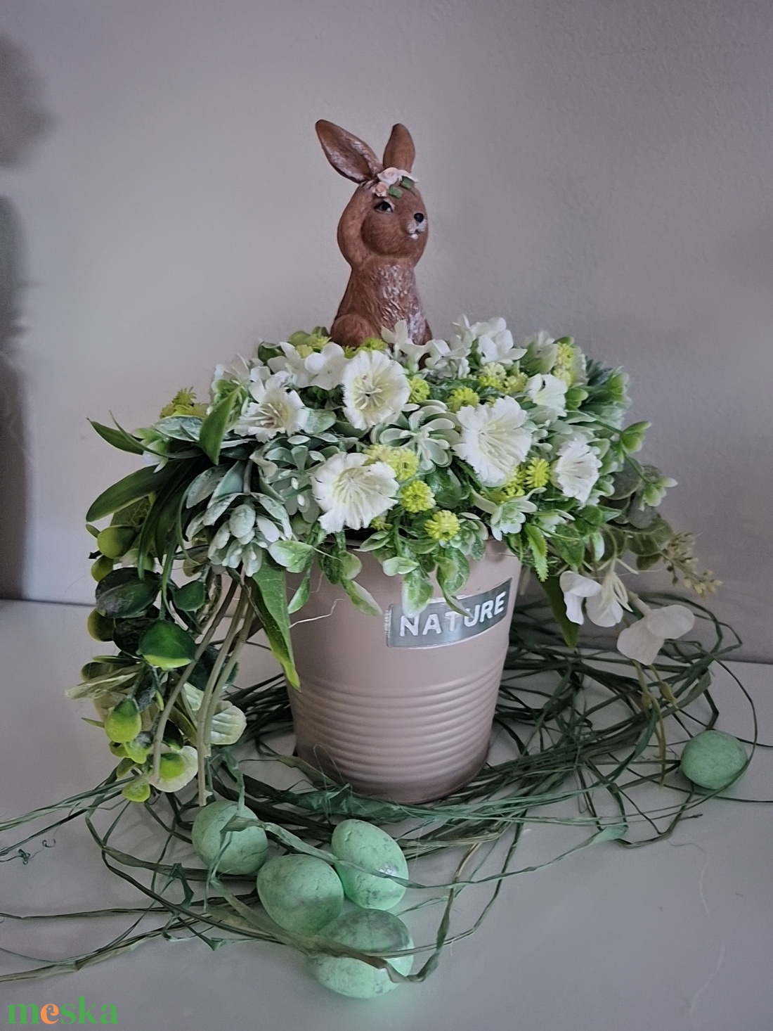 Nyuszis asztaldísz  - otthon & életmód - dekoráció - asztal és polc dekoráció - asztaldísz - Meska.hu