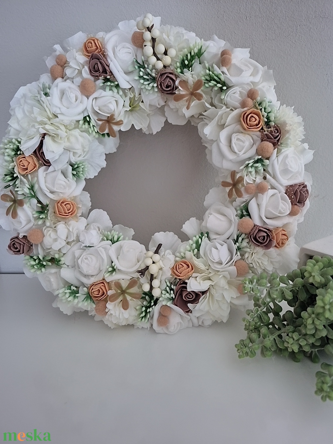 Virágos kopogtató  - otthon & életmód - dekoráció - ajtó- és ablak dekoráció - ajtódísz & kopogtató - Meska.hu