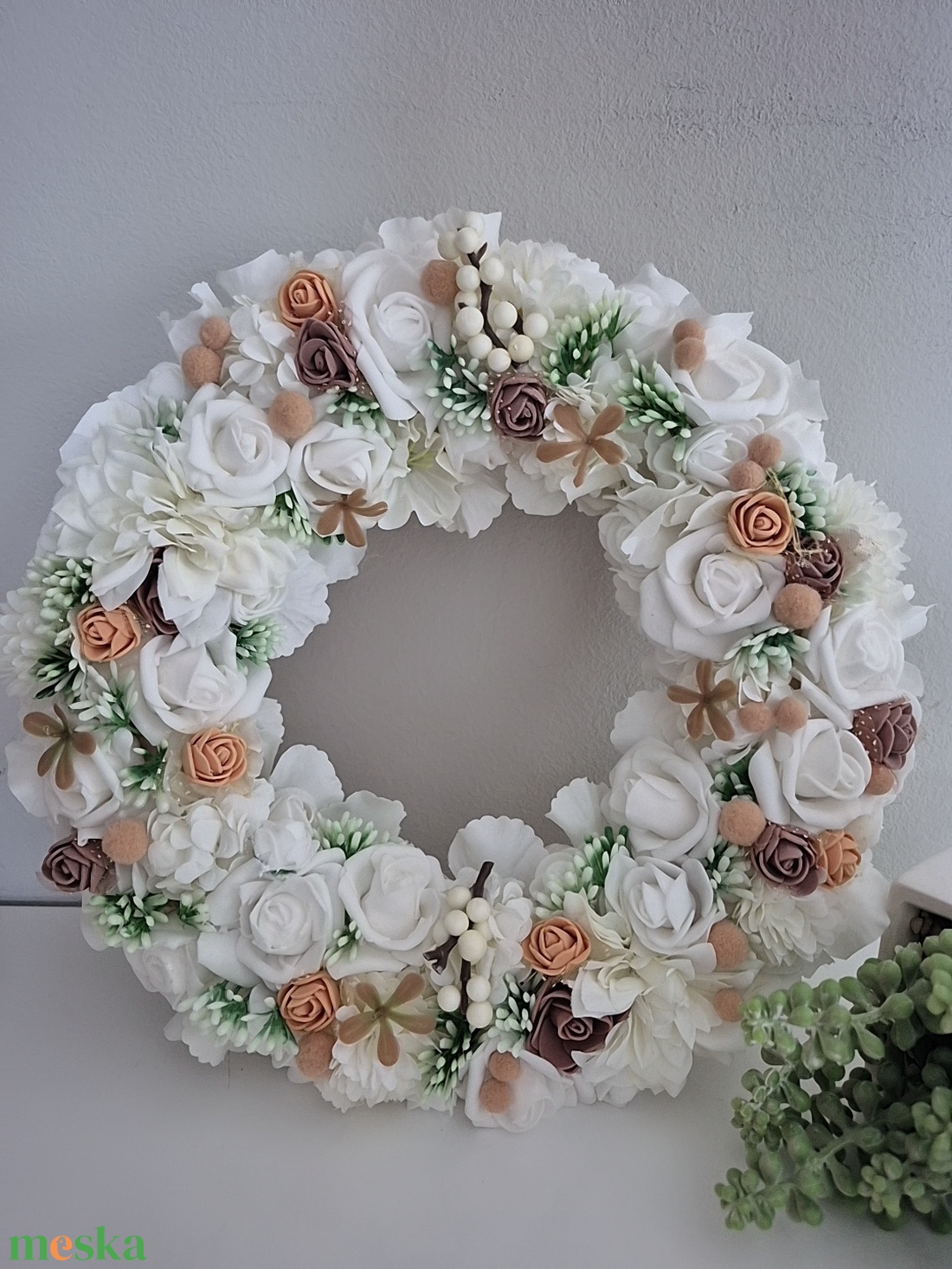 Virágos kopogtató  - otthon & életmód - dekoráció - ajtó- és ablak dekoráció - ajtódísz & kopogtató - Meska.hu