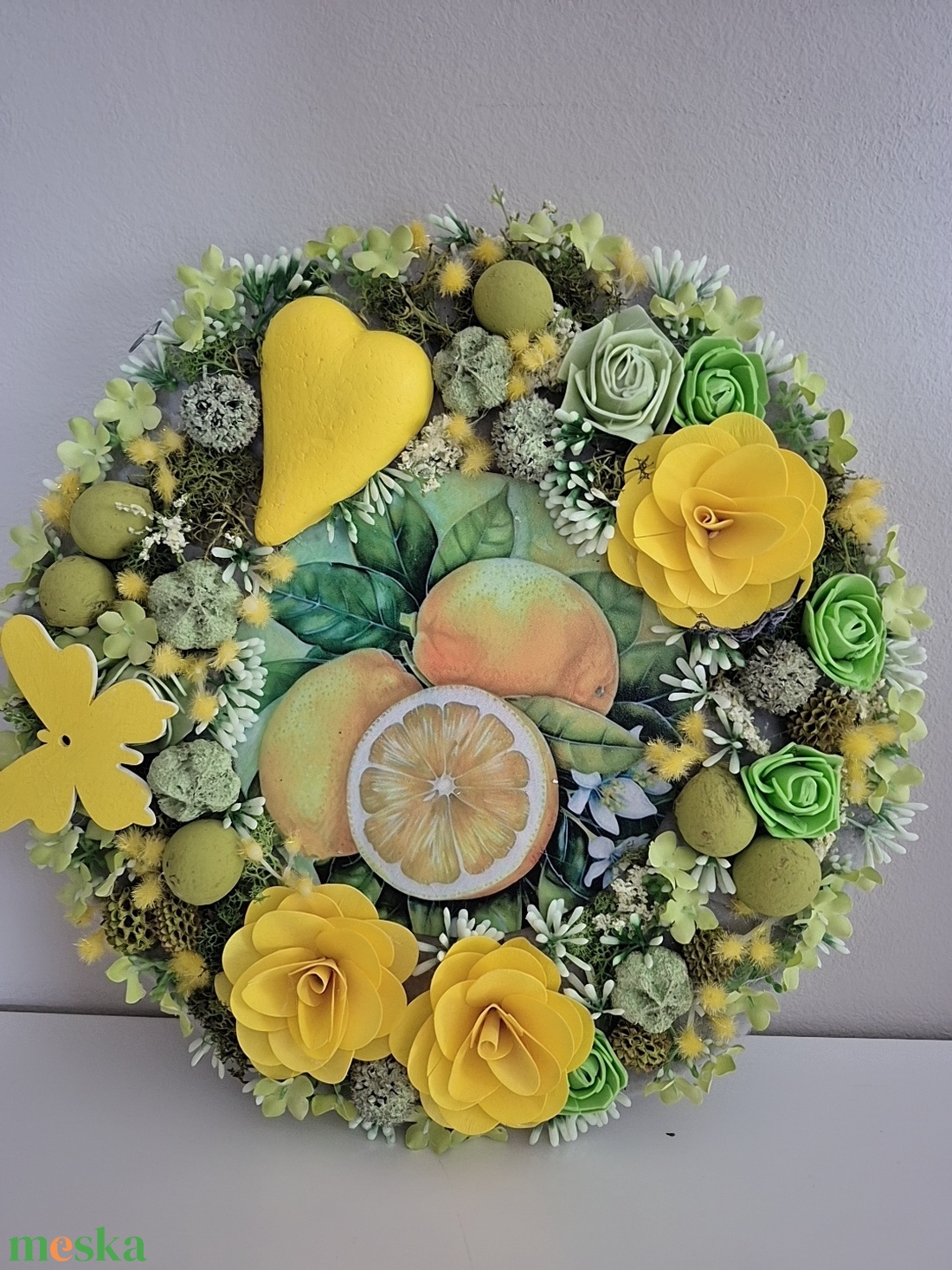 Citromos ajtódísz  - otthon & életmód - dekoráció - ajtó- és ablak dekoráció - ajtódísz & kopogtató - Meska.hu