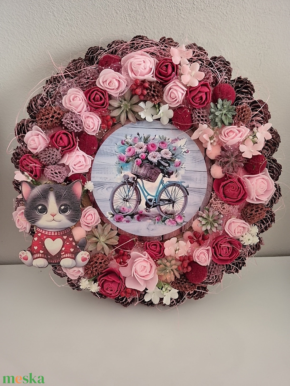 Cicás kopogtató  - otthon & életmód - dekoráció - ajtó- és ablak dekoráció - ajtódísz & kopogtató - Meska.hu