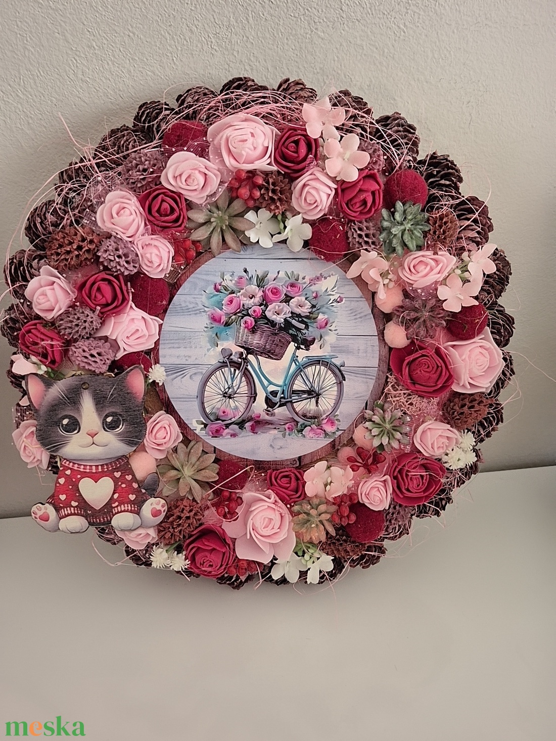 Cicás kopogtató  - otthon & életmód - dekoráció - ajtó- és ablak dekoráció - ajtódísz & kopogtató - Meska.hu