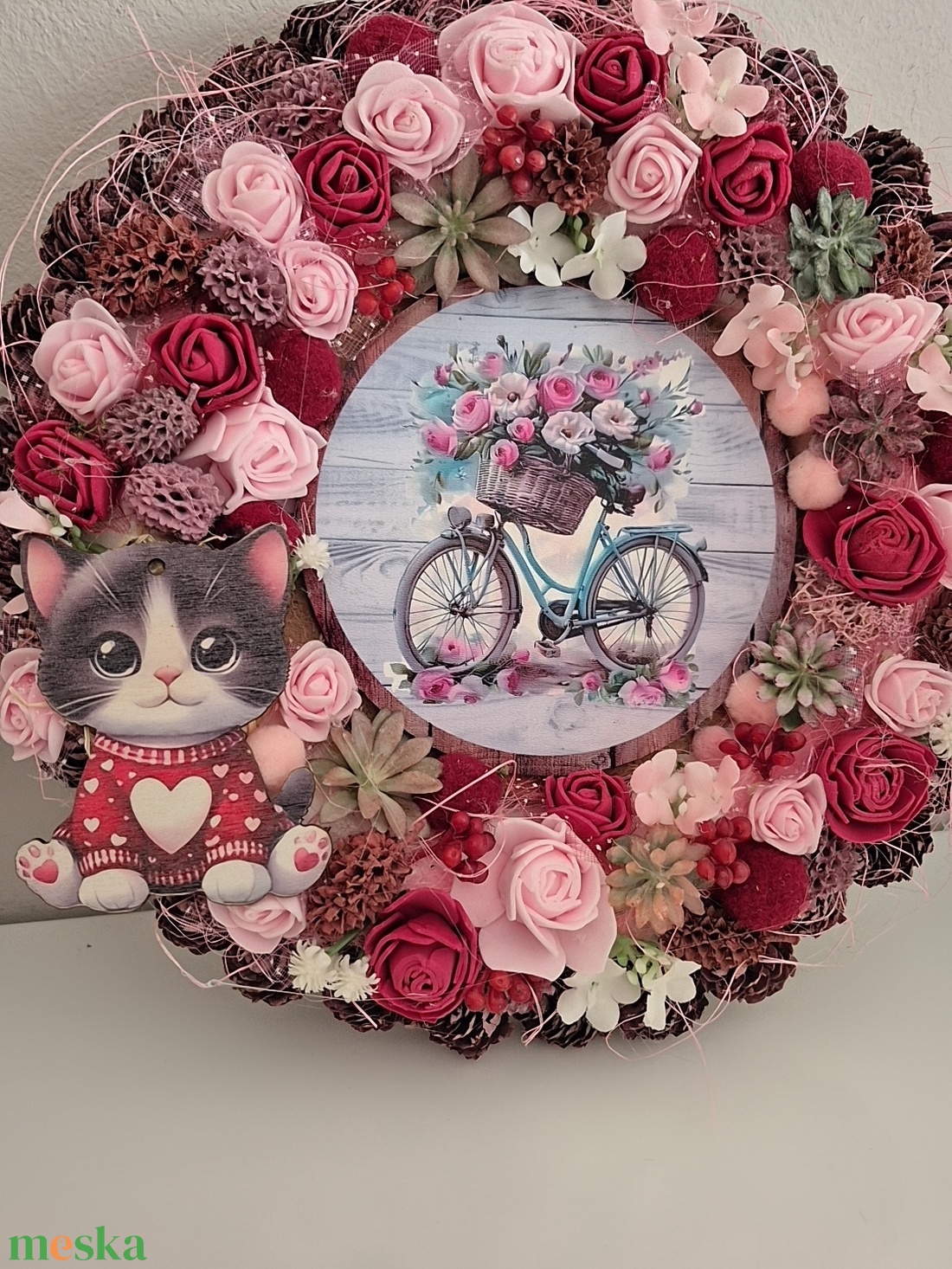 Cicás kopogtató  - otthon & életmód - dekoráció - ajtó- és ablak dekoráció - ajtódísz & kopogtató - Meska.hu