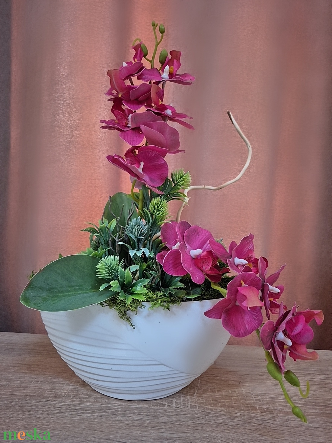 Orchidea kaspóban  - otthon & életmód - dekoráció - asztal és polc dekoráció - asztaldísz - Meska.hu