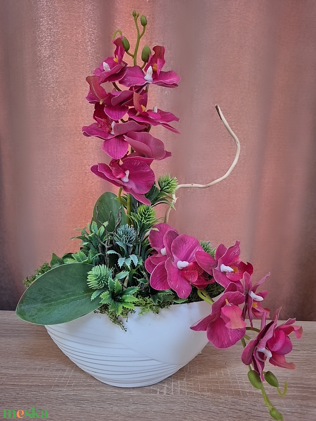 Orchidea kaspóban  - otthon & életmód - dekoráció - asztal és polc dekoráció - asztaldísz - Meska.hu