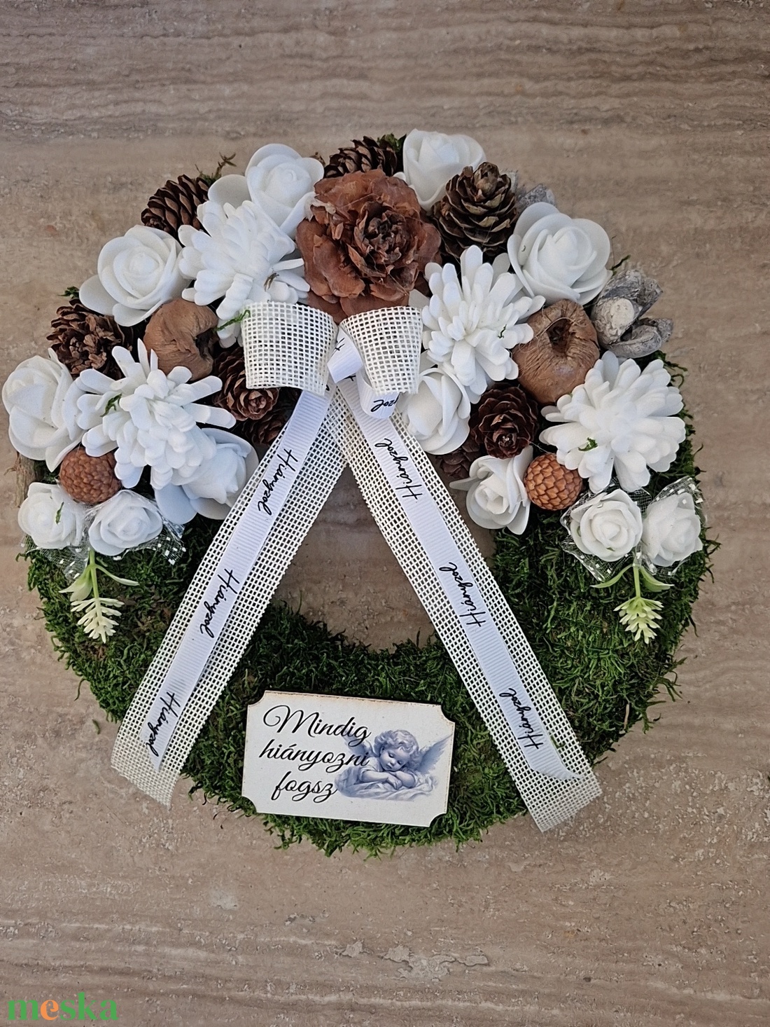 Kegyeleti koszorú  - otthon & életmód - vallás - temetkezési tárgy - sírkoszorú, kegyeleti koszorú - Meska.hu