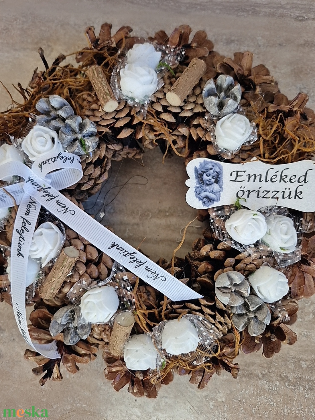 Kegyeleti koszorú  - otthon & életmód - vallás - temetkezési tárgy - sírkoszorú, kegyeleti koszorú - Meska.hu