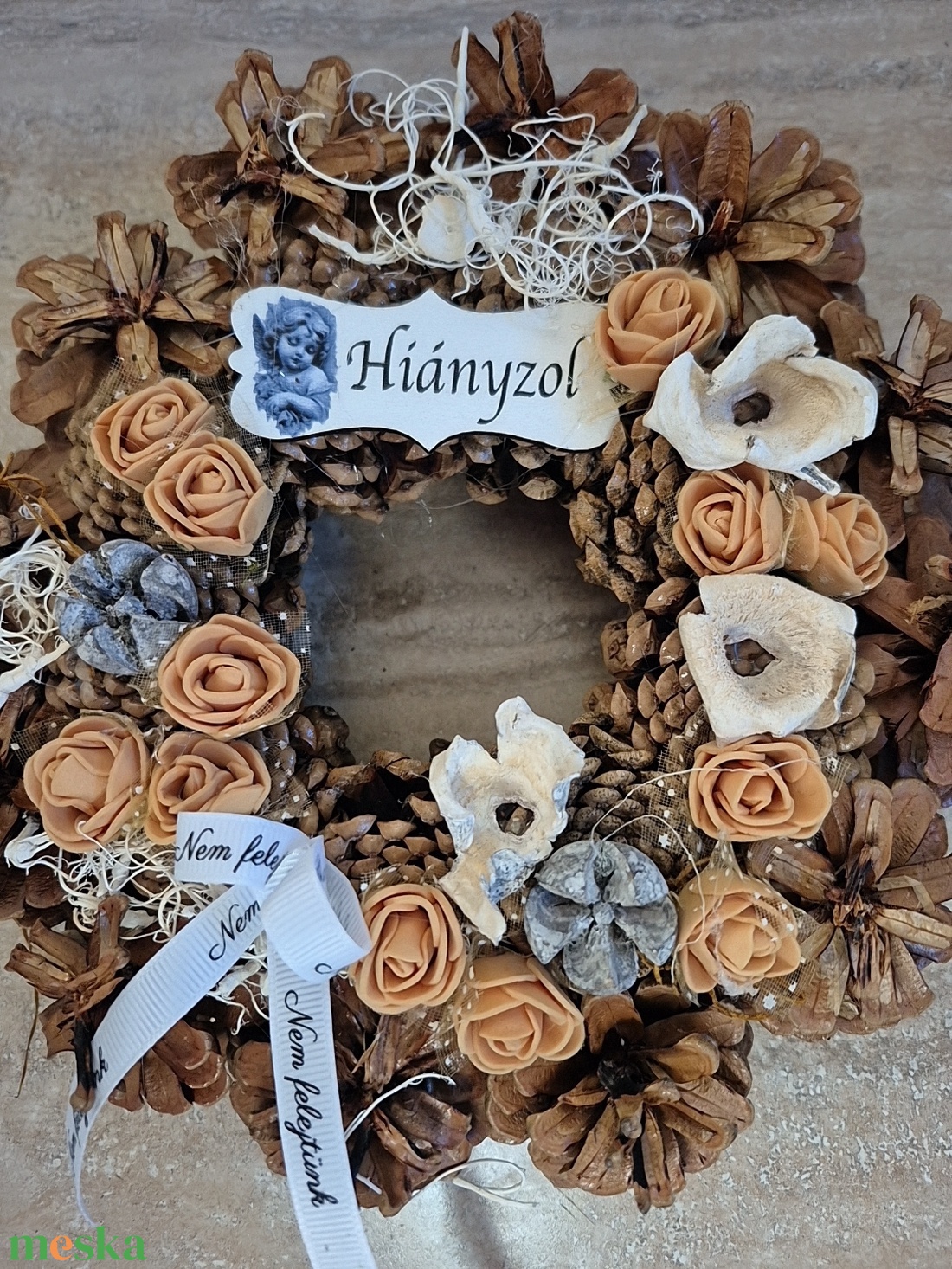Kegyeleti koszorú  - otthon & életmód - vallás - temetkezési tárgy - sírkoszorú, kegyeleti koszorú - Meska.hu