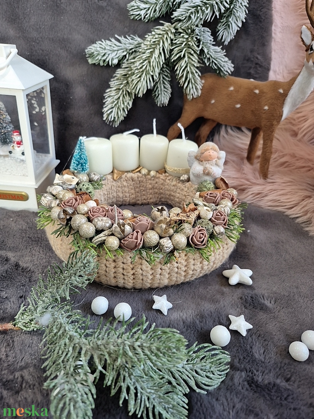 Adventi koszorú  - karácsony - adventi díszek - adventi koszorú - Meska.hu