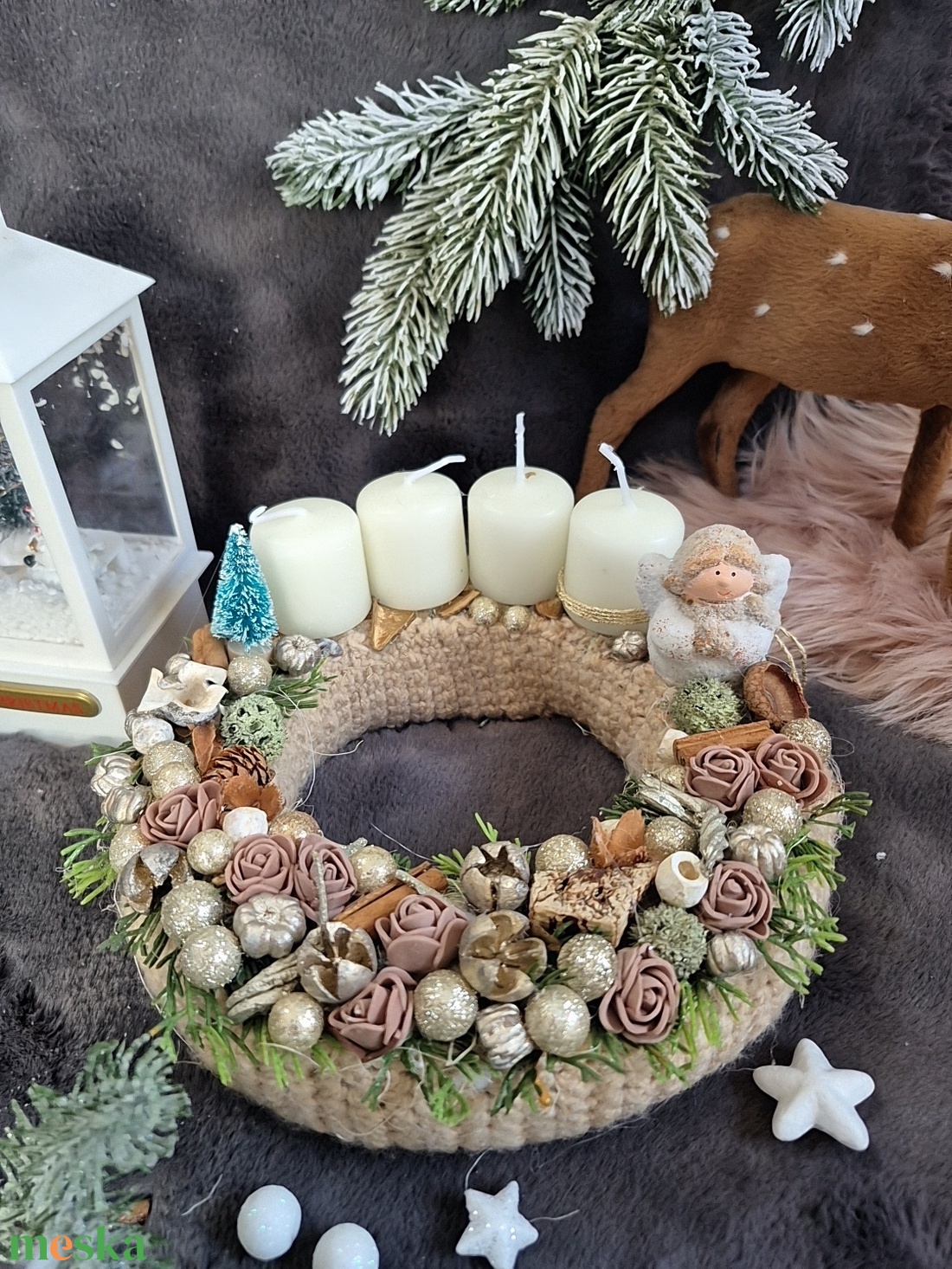 Adventi koszorú  - karácsony - adventi díszek - adventi koszorú - Meska.hu
