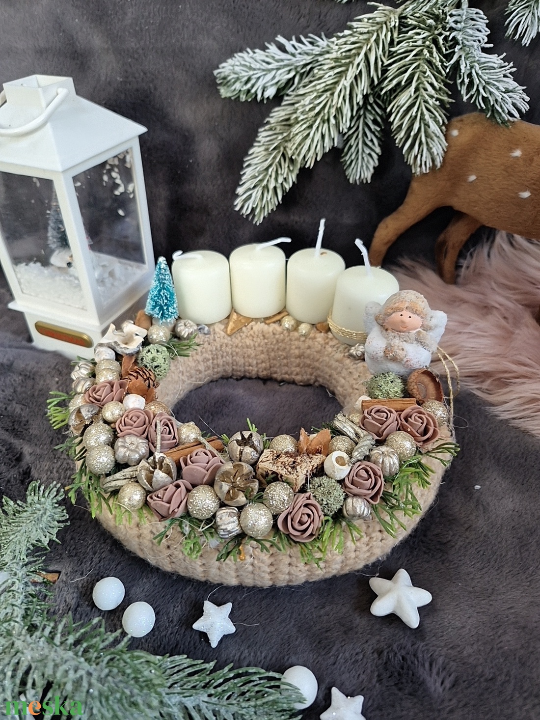 Adventi koszorú  - karácsony - adventi díszek - adventi koszorú - Meska.hu