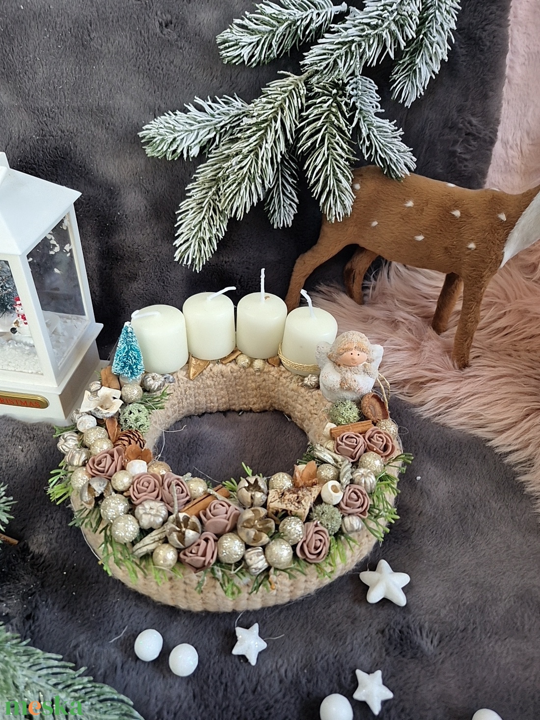 Adventi koszorú  - karácsony - adventi díszek - adventi koszorú - Meska.hu