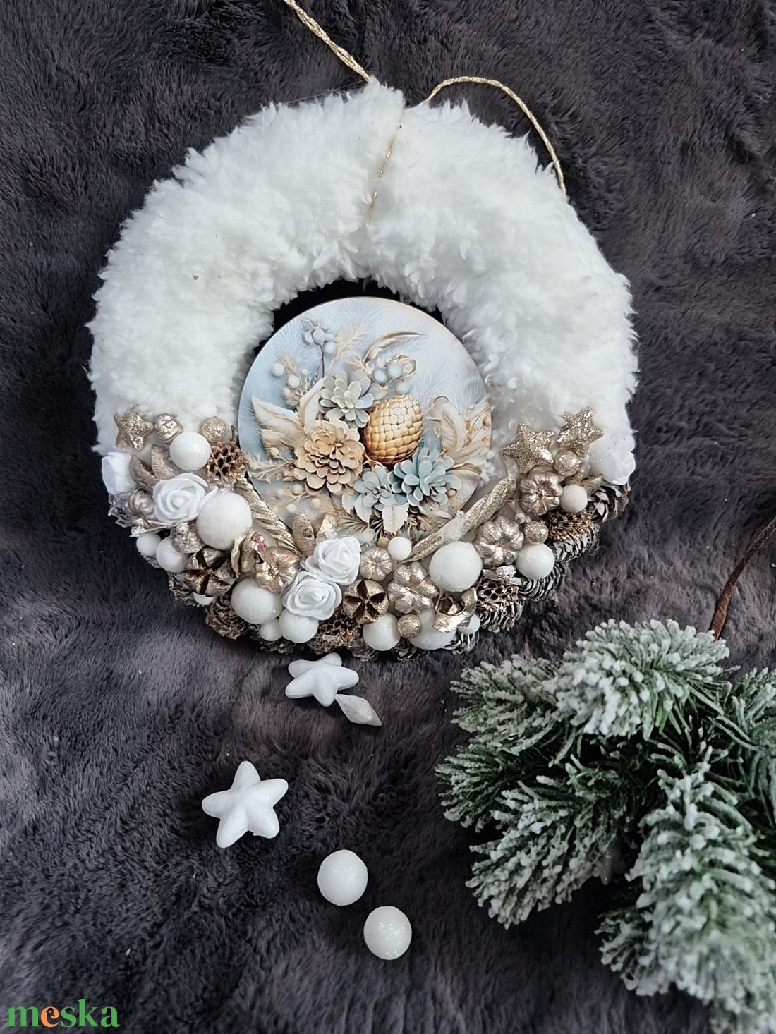 Karácsonyi ajtódísz  - karácsony - adventi díszek - adventi ajtódísz - Meska.hu
