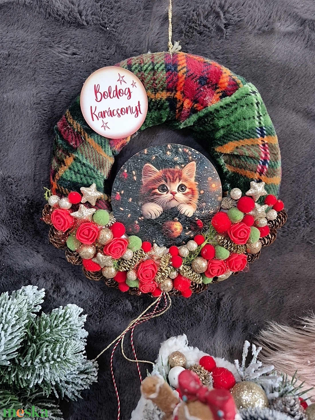 Karácsonyi ajtódísz  - karácsony - adventi díszek - adventi ajtódísz - Meska.hu