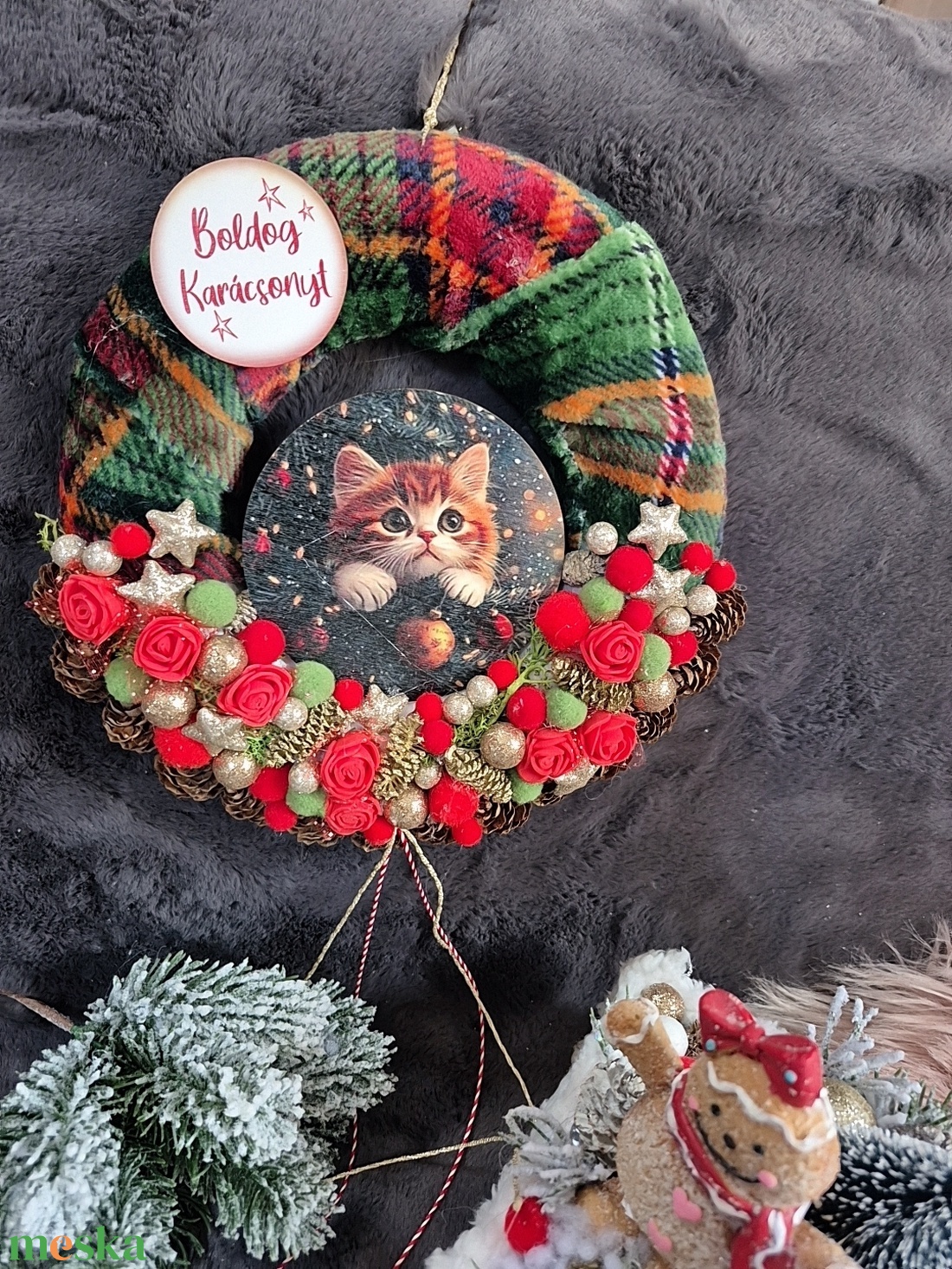 Karácsonyi ajtódísz  - karácsony - adventi díszek - adventi ajtódísz - Meska.hu