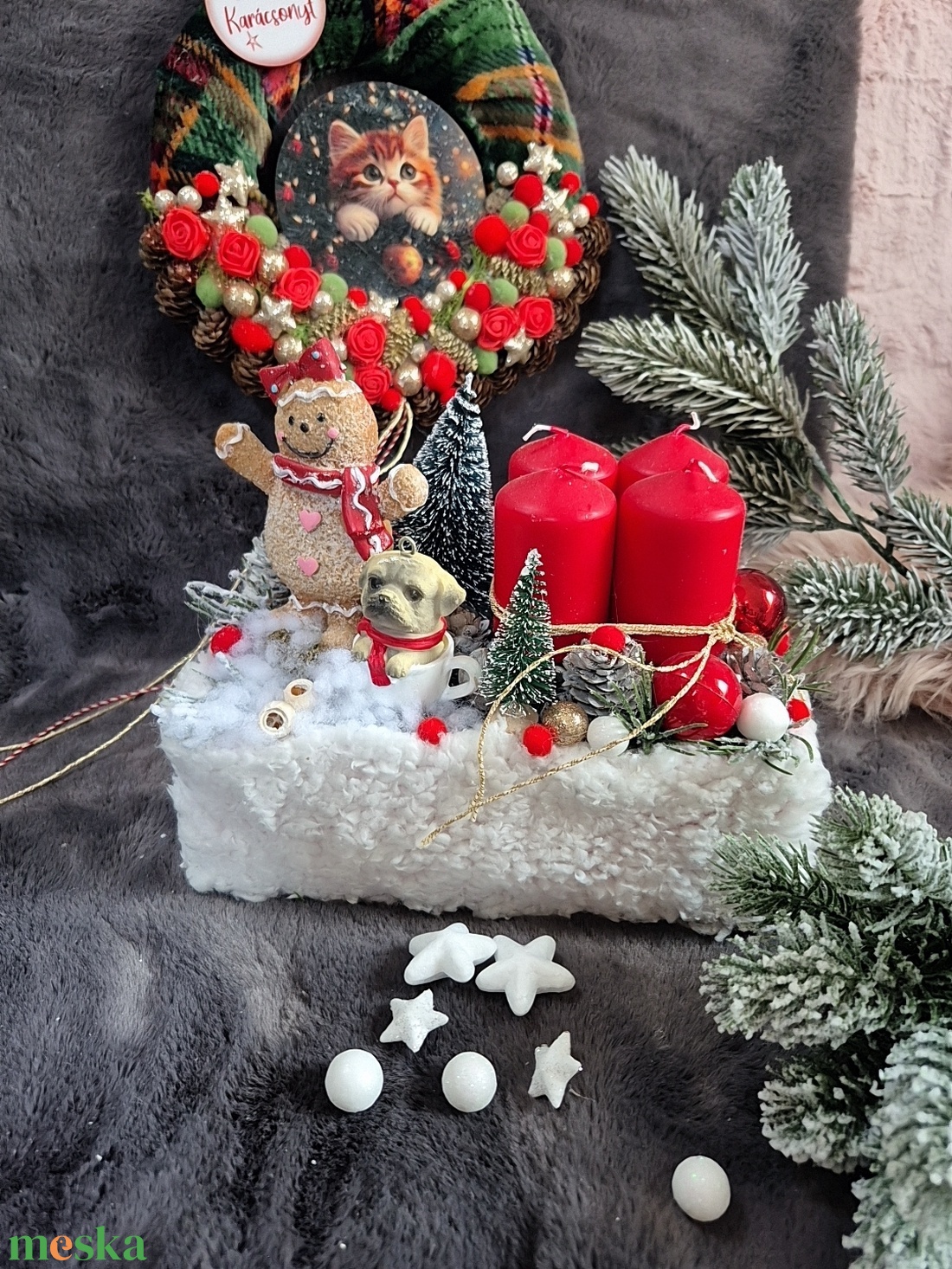 Karácsonyi ajtódísz  - karácsony - adventi díszek - adventi ajtódísz - Meska.hu