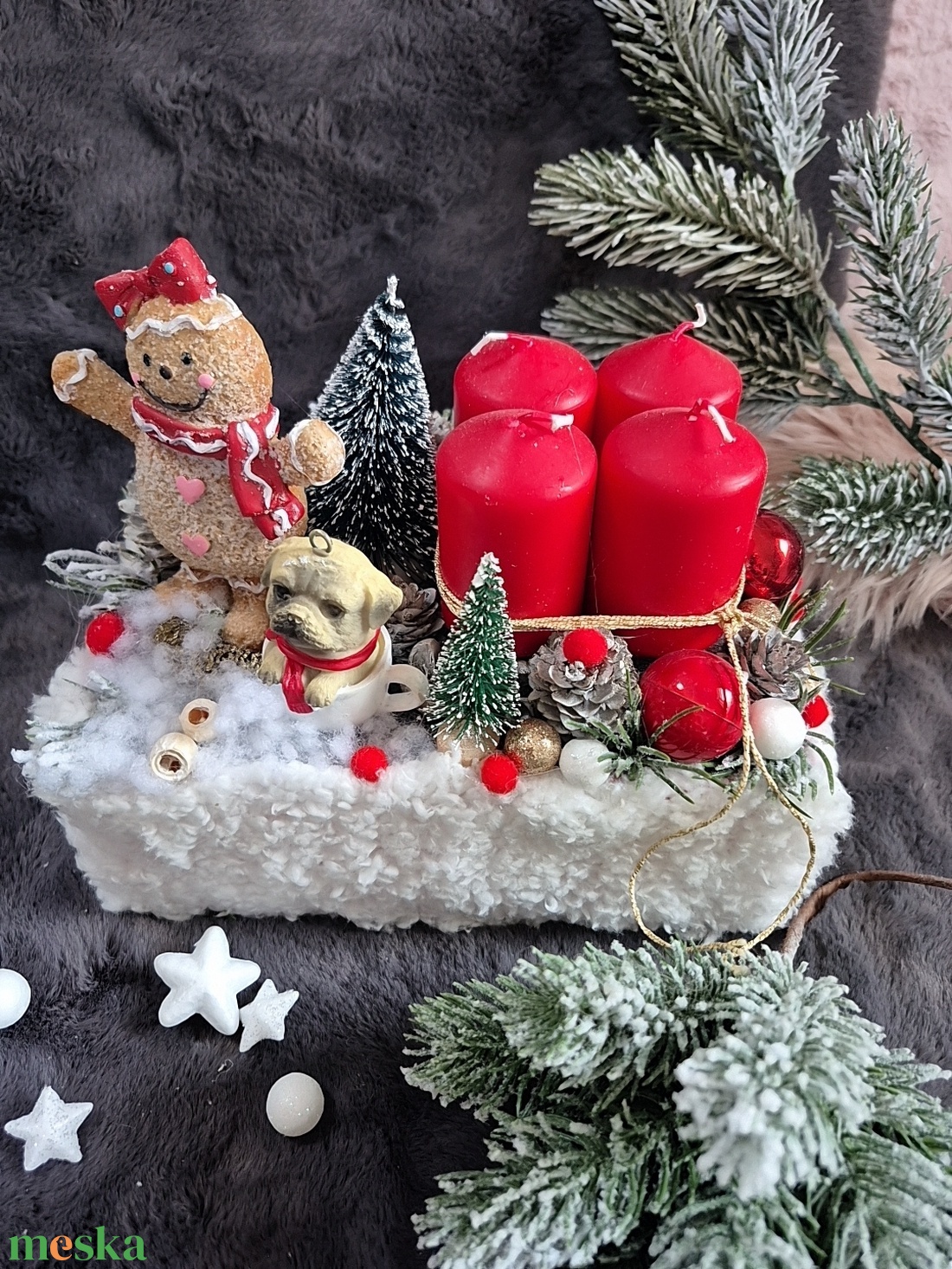 Adventi asztaldísz  - karácsony - adventi díszek - adventi asztaldísz - Meska.hu