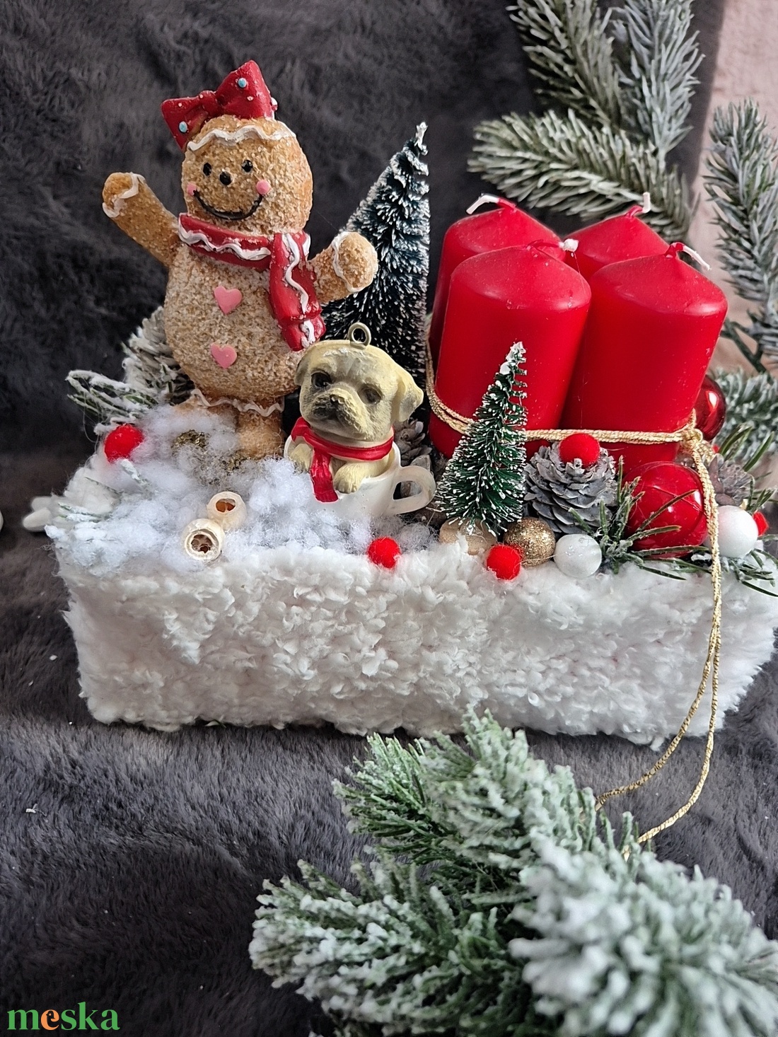 Adventi asztaldísz  - karácsony - adventi díszek - adventi asztaldísz - Meska.hu