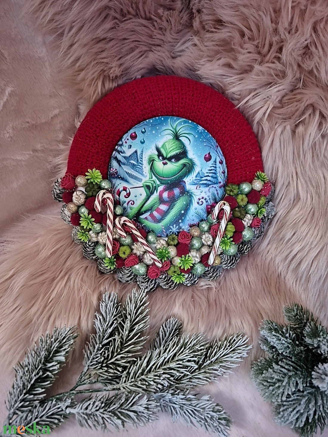 Karácsonyi ajtódísz  - karácsony - adventi díszek - adventi ajtódísz - Meska.hu