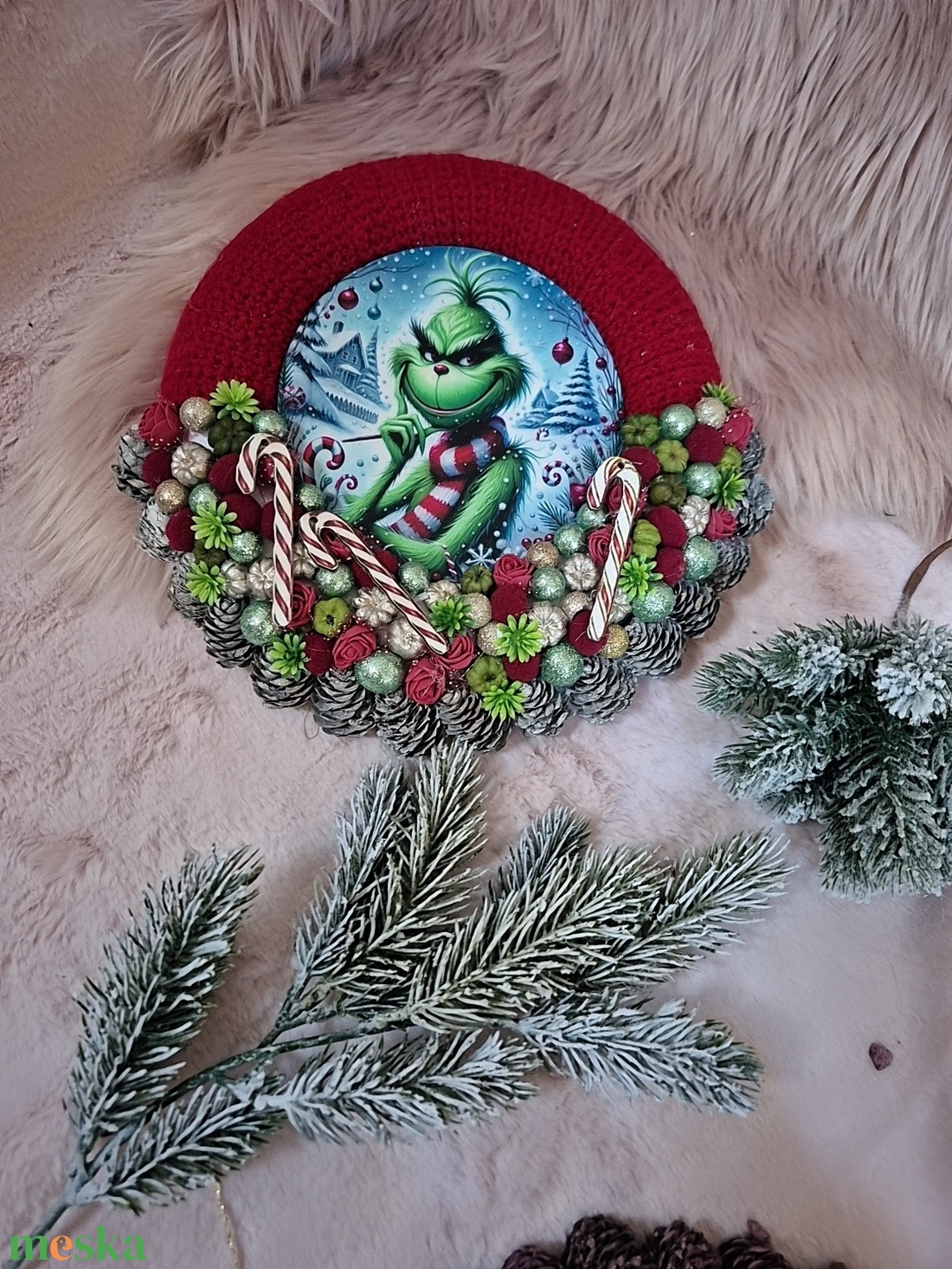 Karácsonyi ajtódísz  - karácsony - adventi díszek - adventi ajtódísz - Meska.hu