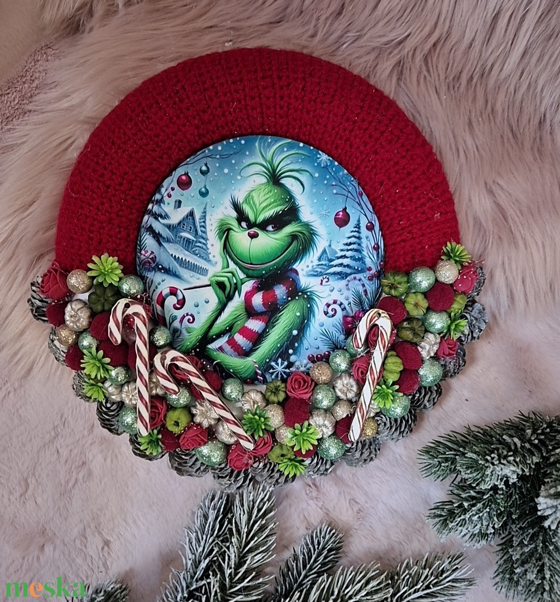 Karácsonyi ajtódísz  - karácsony - adventi díszek - adventi ajtódísz - Meska.hu