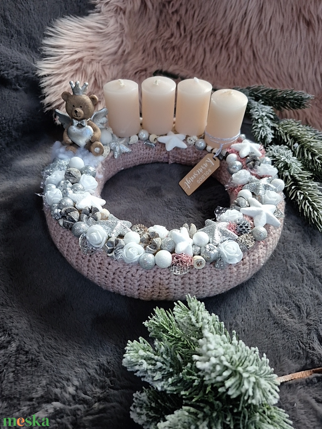 Adventi koszorú  - karácsony - adventi díszek - adventi koszorú - Meska.hu
