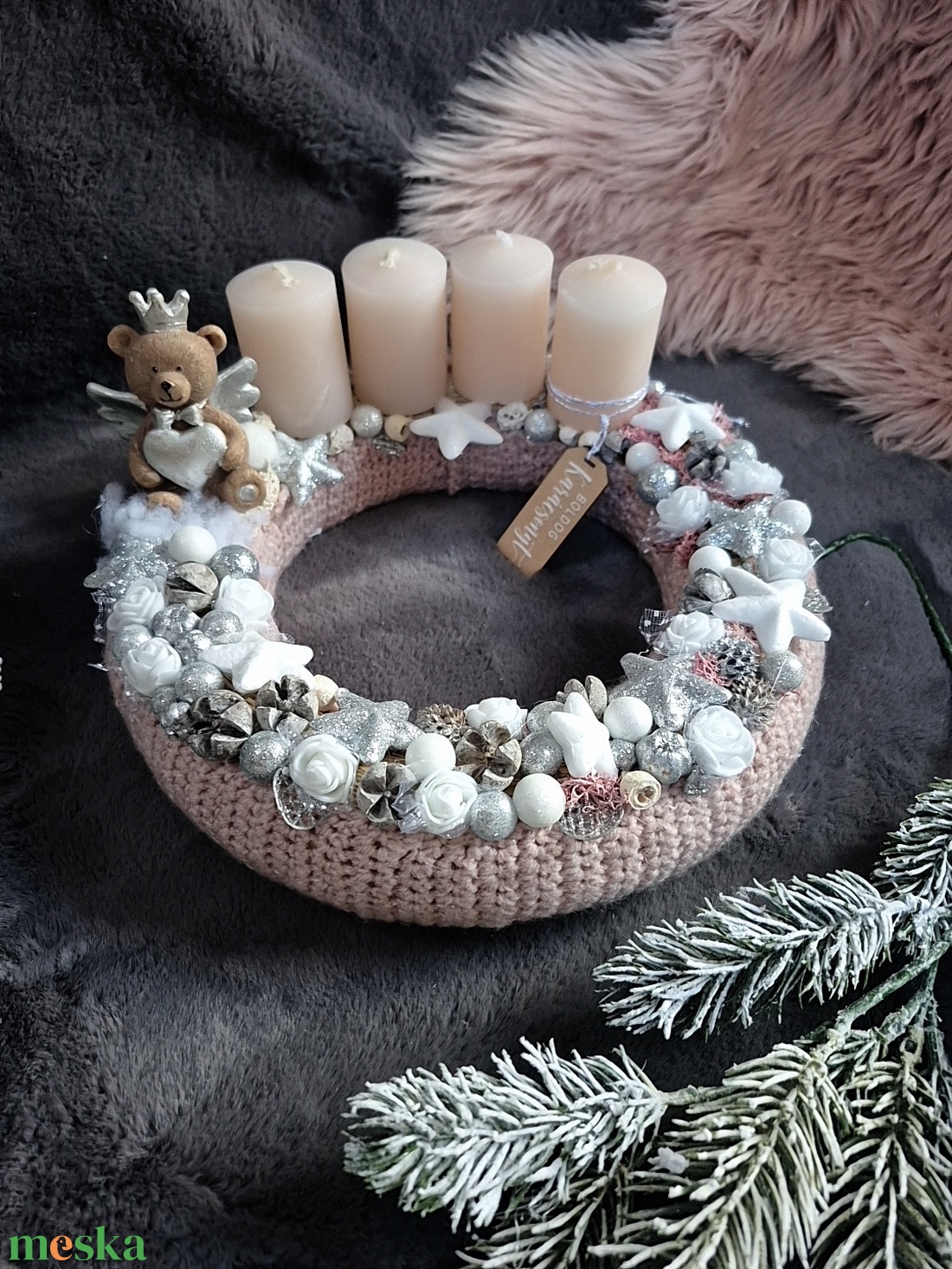 Adventi koszorú  - karácsony - adventi díszek - adventi koszorú - Meska.hu