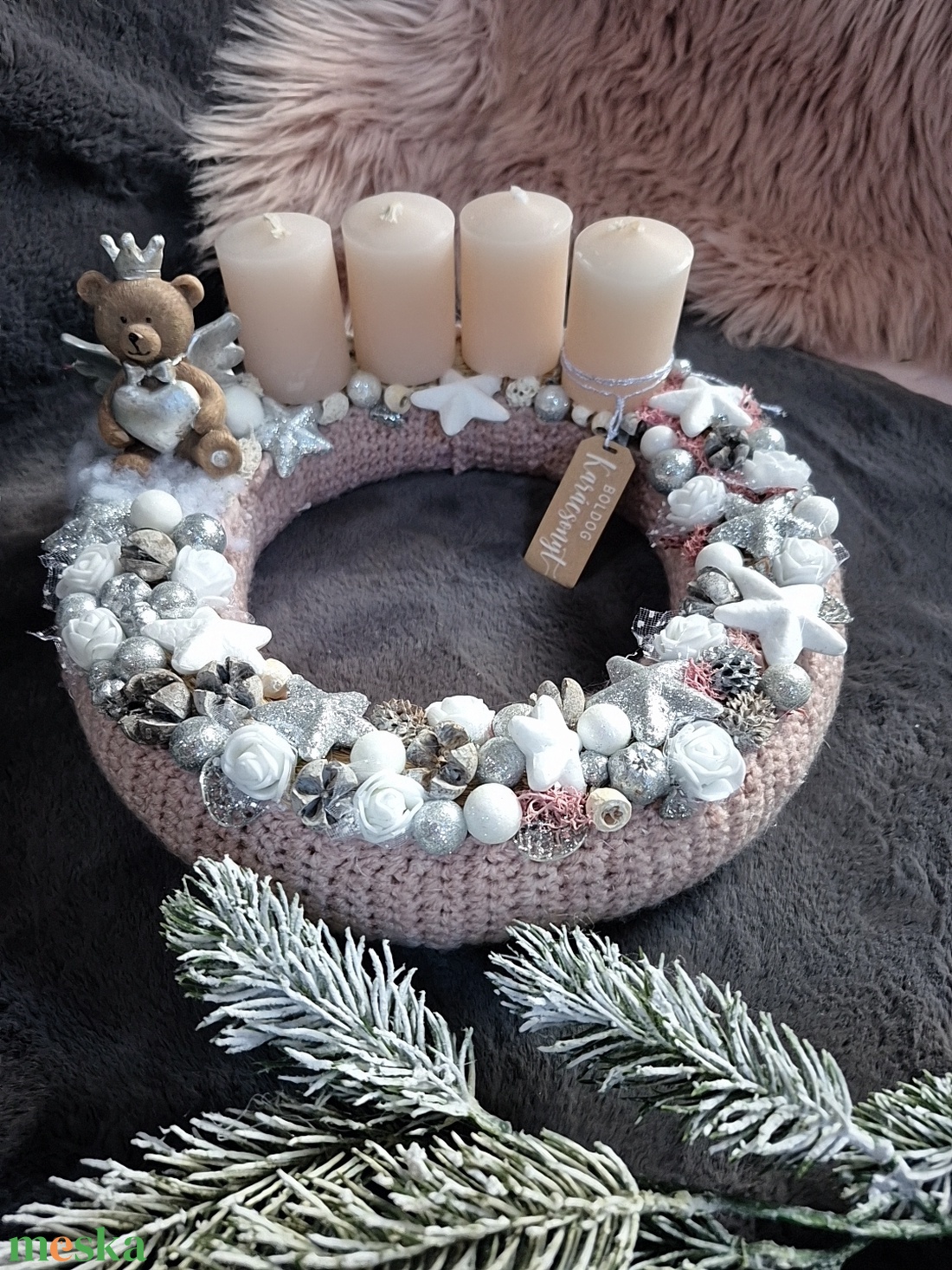 Adventi koszorú  - karácsony - adventi díszek - adventi koszorú - Meska.hu