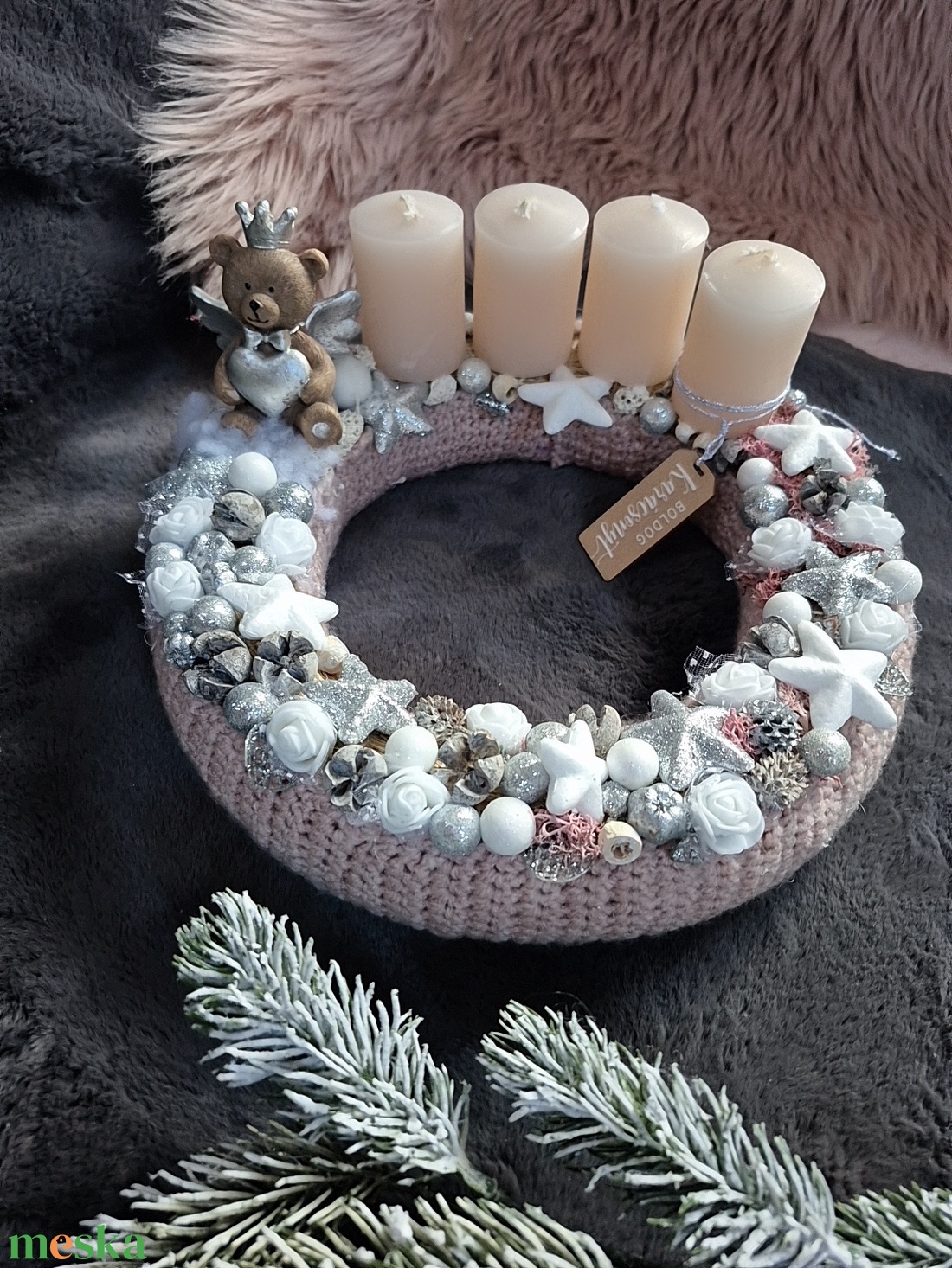 Adventi koszorú  - karácsony - adventi díszek - adventi koszorú - Meska.hu