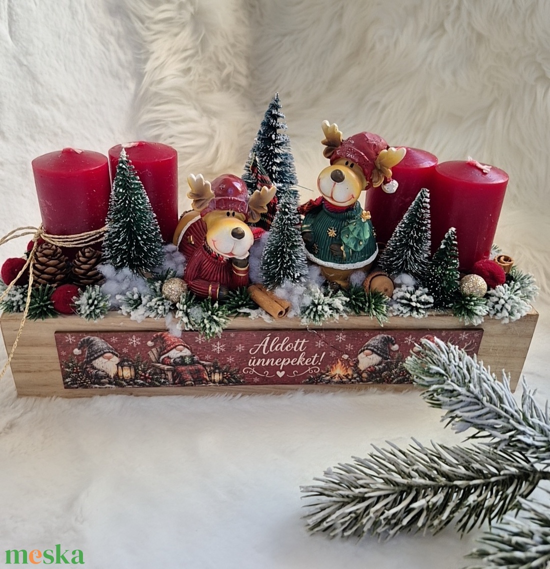 Adventi asztaldísz  - karácsony - adventi díszek - adventi koszorú - Meska.hu